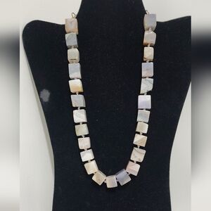 Elegant Multi-Color Square Bead Necklace